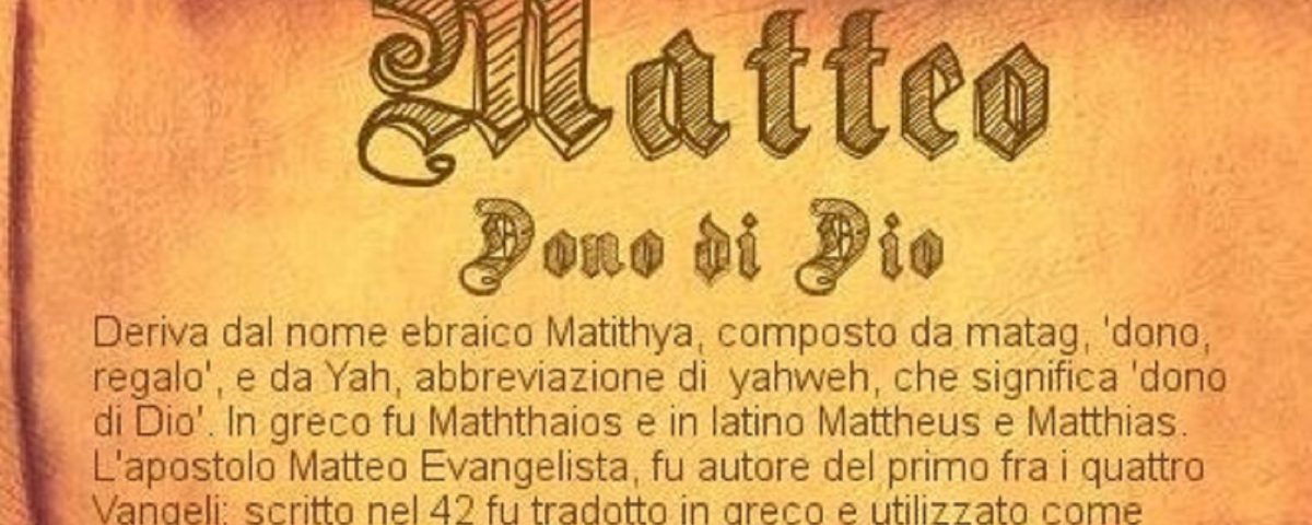 Buon onomastico Matteo