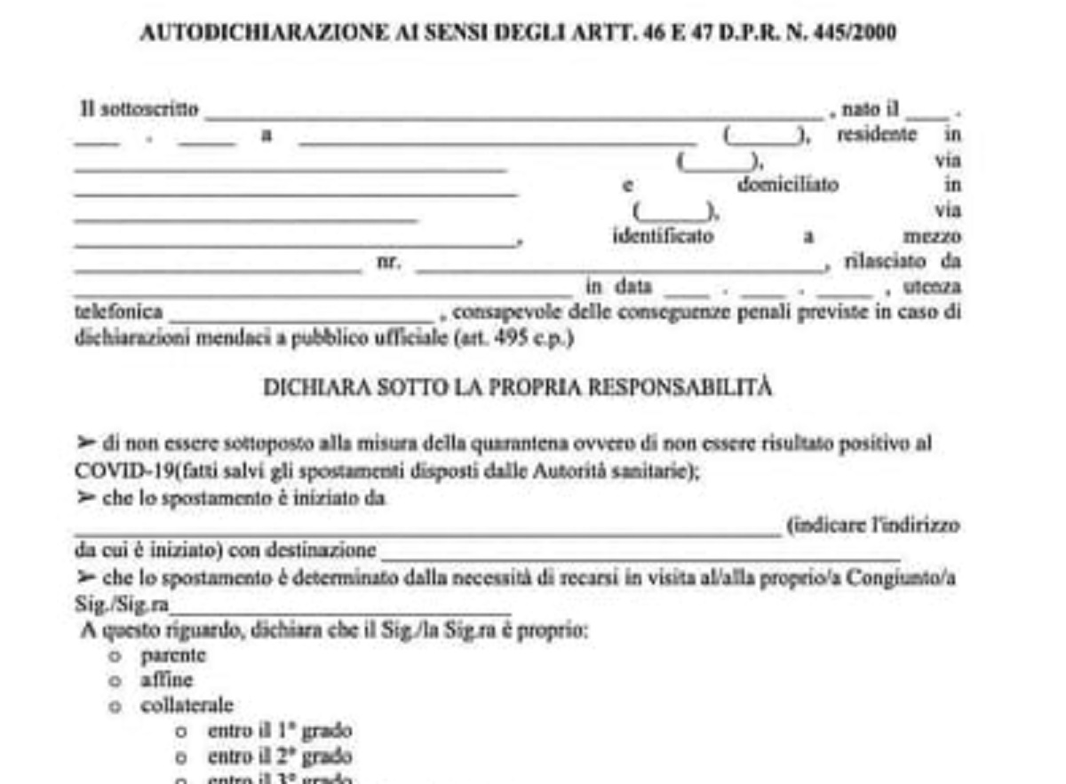 autocertificazione