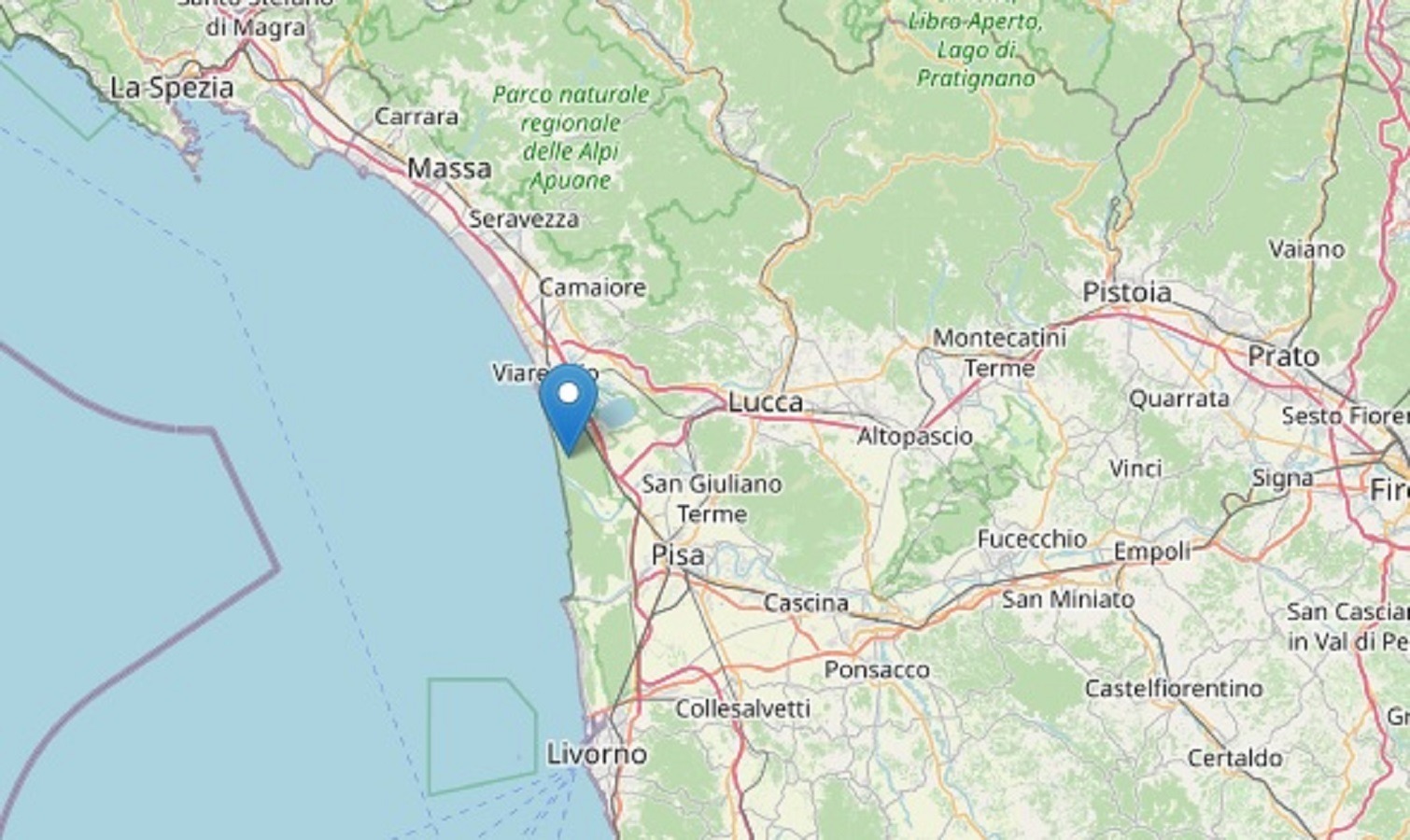 Terremoto Viareggio 6 febbraio