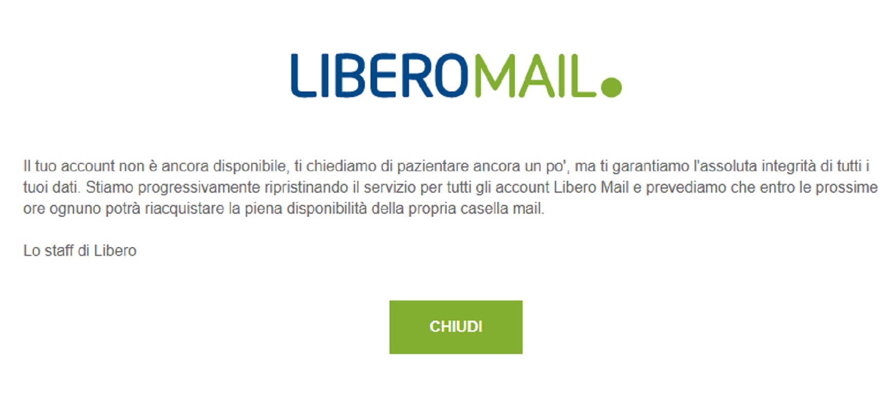 disservizi libero mail risarcimento