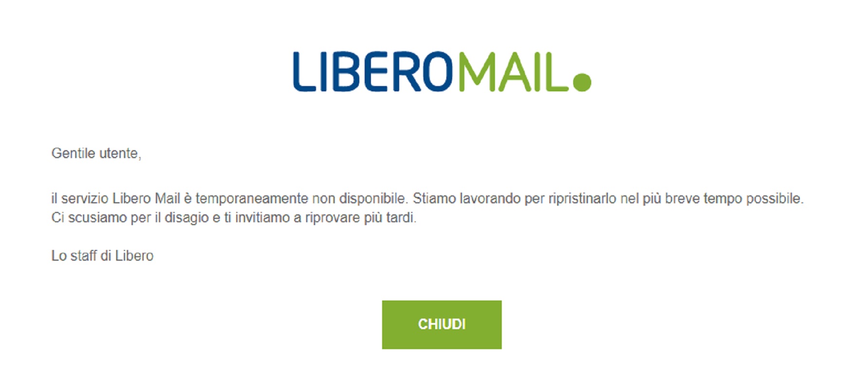 libero non funziona