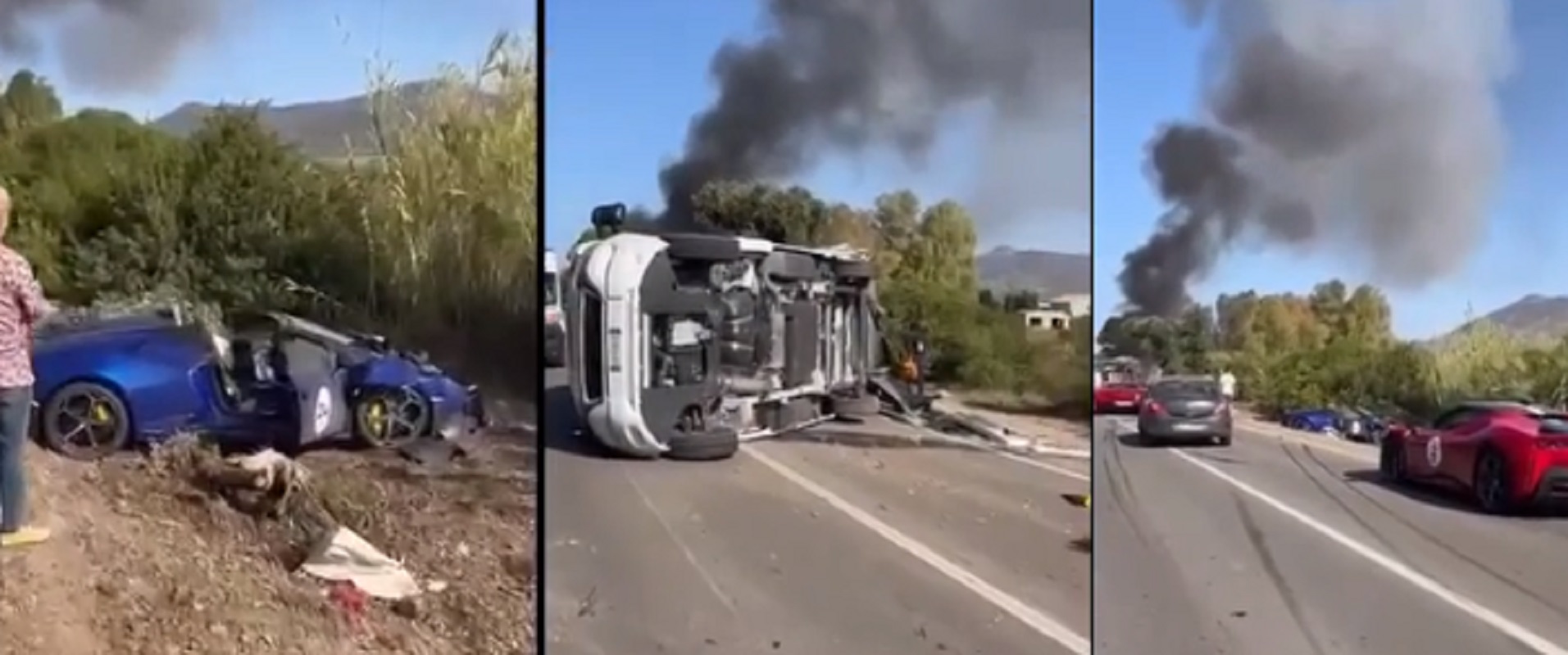 Ferrari contro camper Sardegna