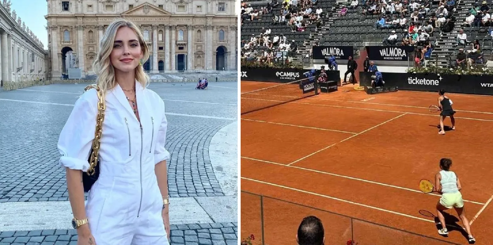 Chiara Ferragni agli Internazionali di Roma