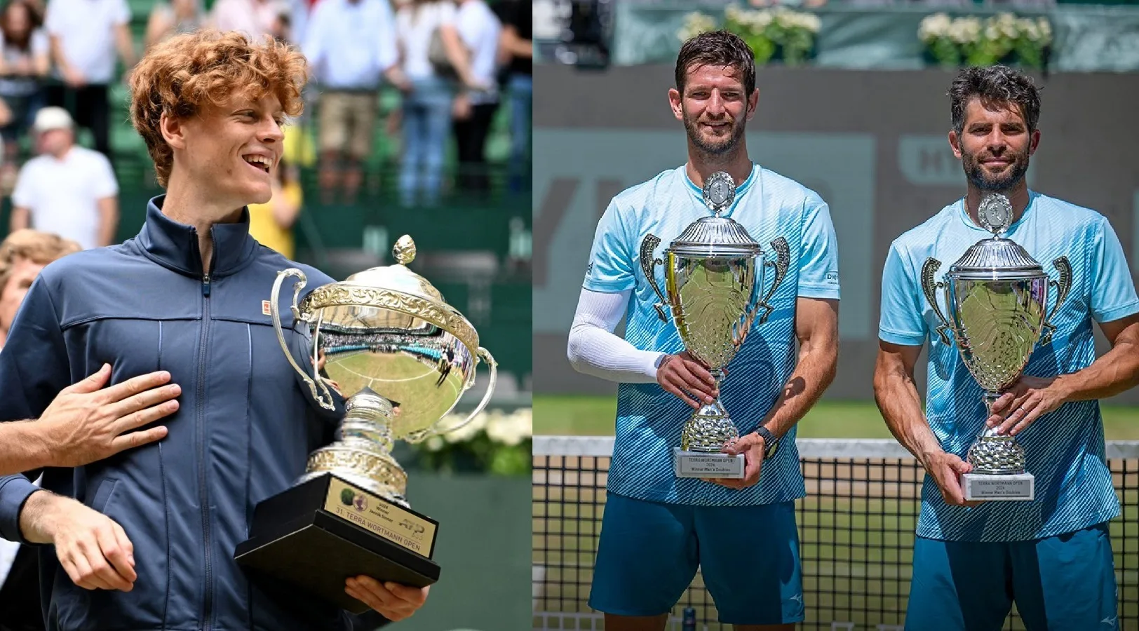 Trionfo azzurro ad Halle con Sinner in singolare e Bolelli e Vavassori in doppio