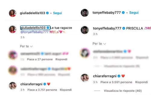 Il cuore di Chiara Ferragni al post della gravidanza di Giulia De Lellis