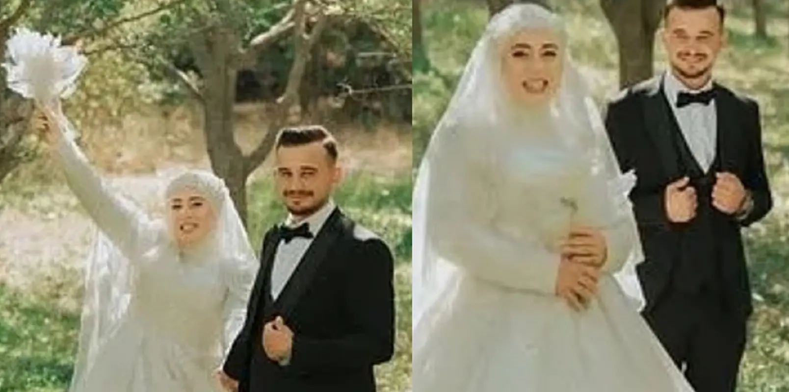 Gli sposi Beyzanur Beyazıt e Ali Karaca il giorno delle nozze