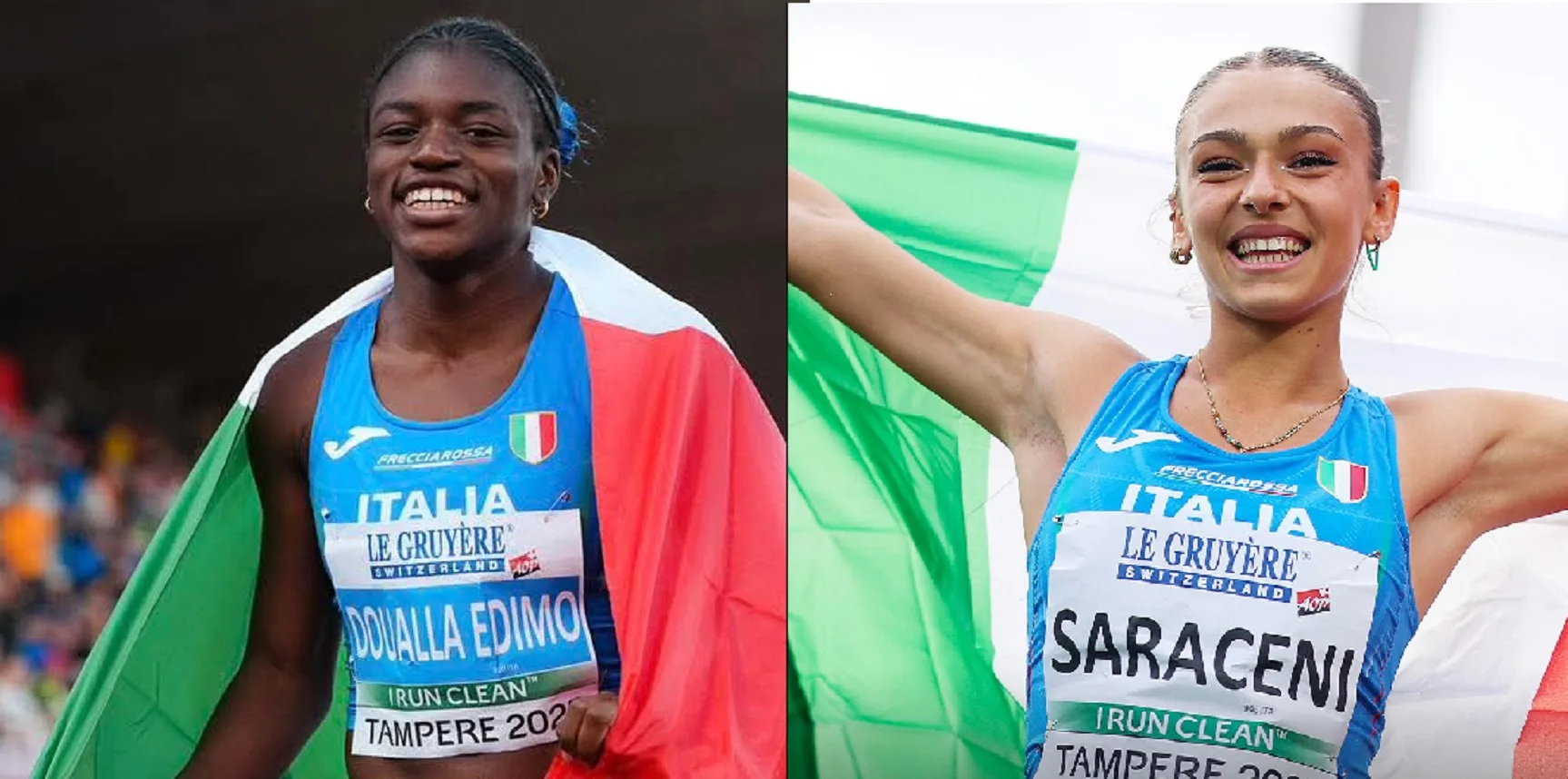 Europei Under 20, tripletta per l’Italia: oro e record per Doualla e Saraceni, Inzoli argento