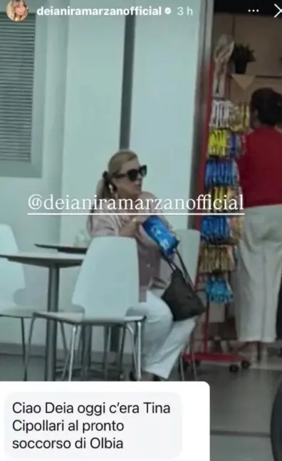 La Stories pubblicata da Deianira sulla segnalazione su Tina Cipollari