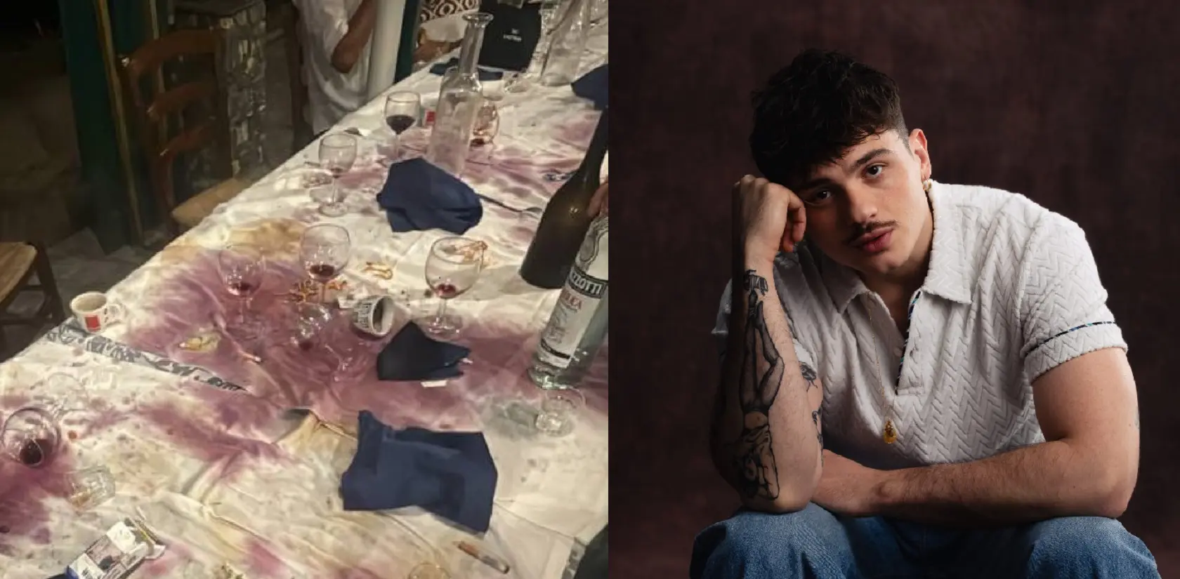 Olly è finito nella bufera sui social per una cena sopra le righe con amici