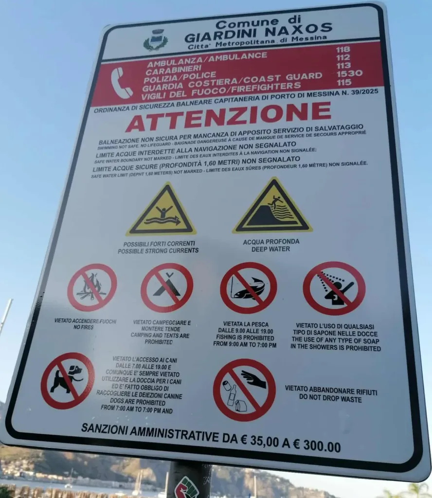 Il divieto del comune di Giardini Naxos