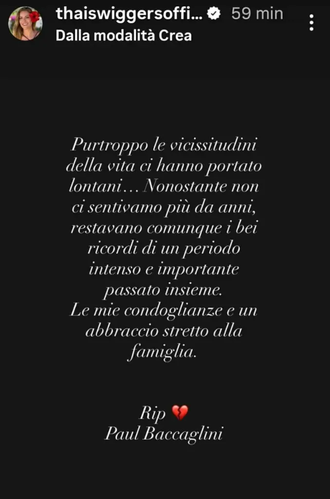 La Stories di Thais in ricordo di Paul Baccaglini