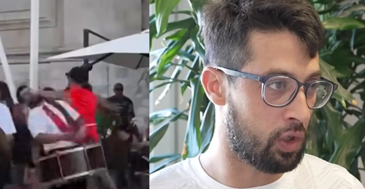 Vincenzo Minervini al momento dell'aggressione