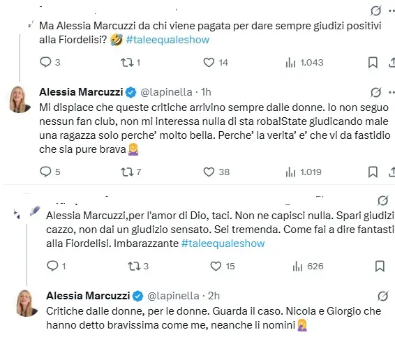 Alessia Marcuzzi replica alle critiche