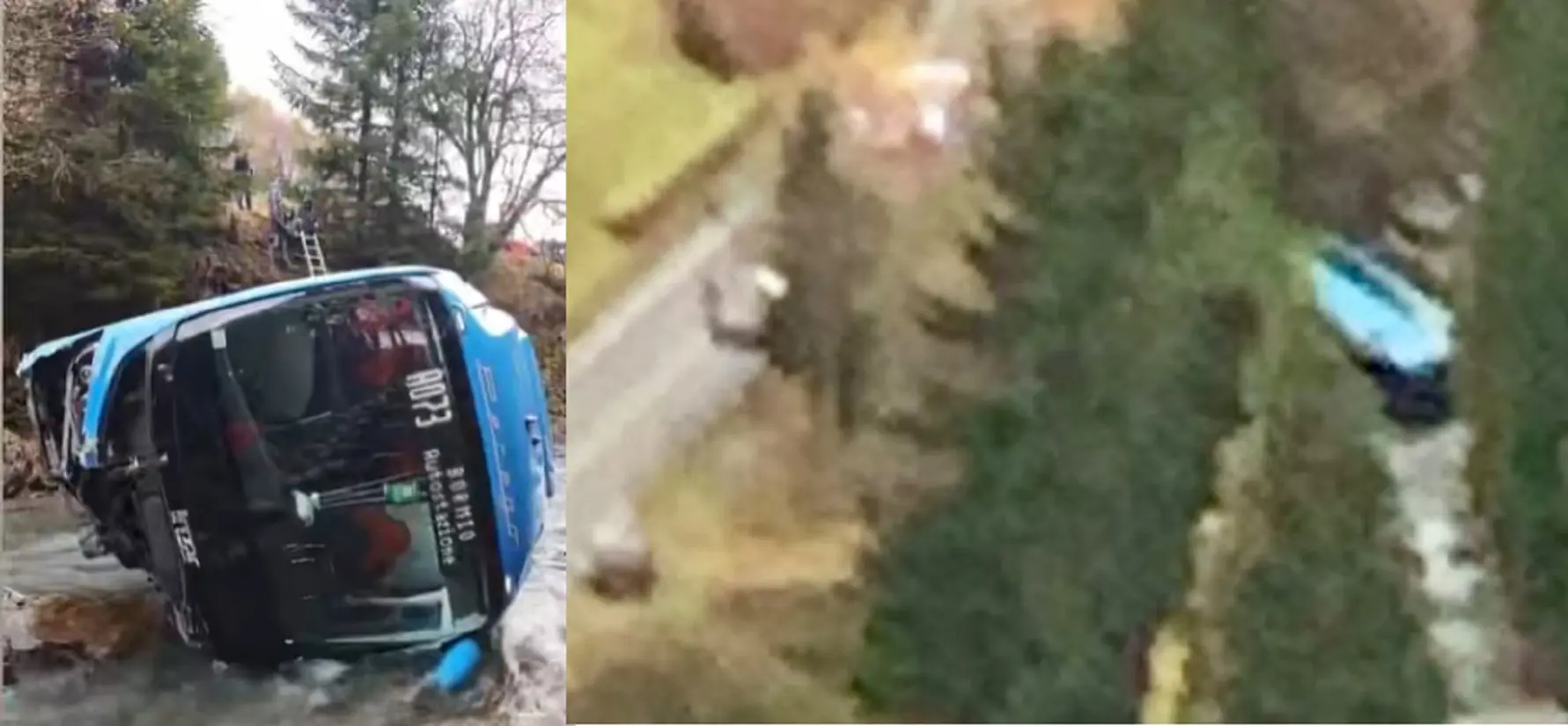 Il bus scolastico finito nel torrente Frodolfo, a Valfurva