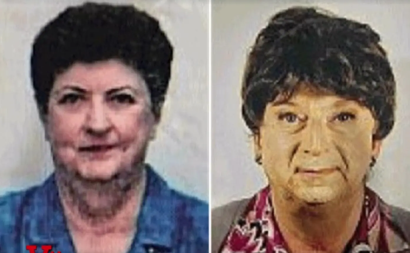 A destra l'uomo travestito dalla madre, Graziella, morta tre anni fa