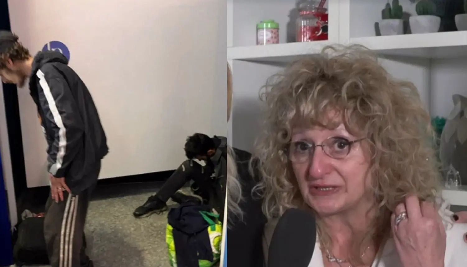 A sinistra la foto del presunto Alessandro Venturelli e Roberta Carassai in lacrime durante la Vita in diretta