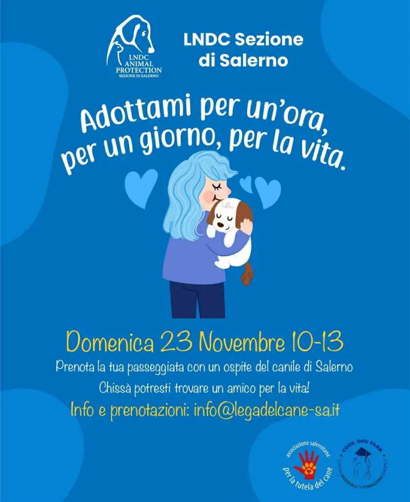 Domenica 23 novembre l'iniziativa Adottami per un'ora