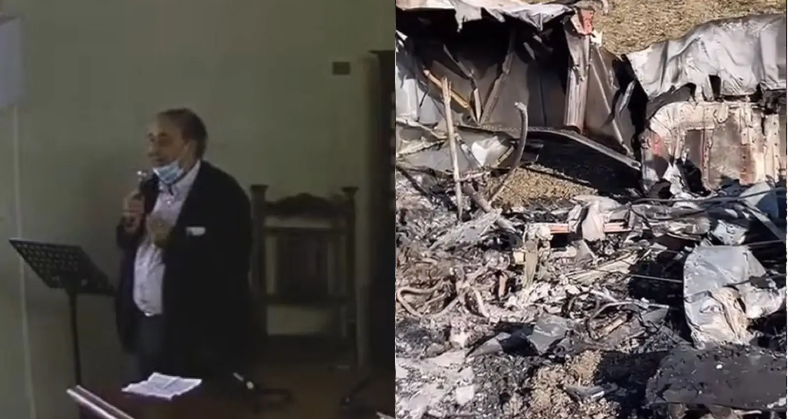 Fausto Barone e i resti dell'ultraleggero