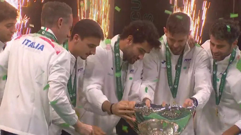 Gli azzurri con la Davis