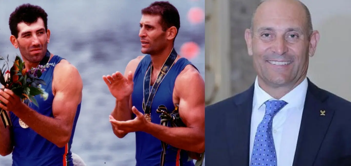 A sinistra Davide Tizzano nel giorno del trionfo olimpico