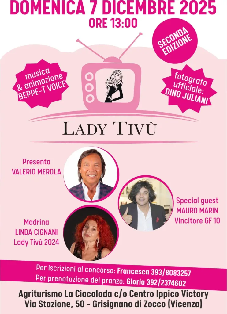 La locandina dell'evento Lady Tv all'Agriturimos La Ciocolada