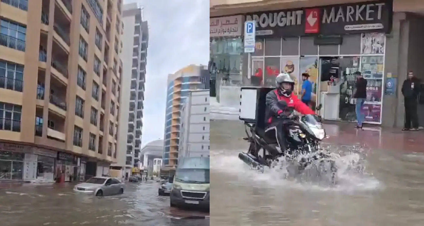 Dubai sott’acqua come mai prima: piogge record, città allagate e voli cancellati negli Emirati