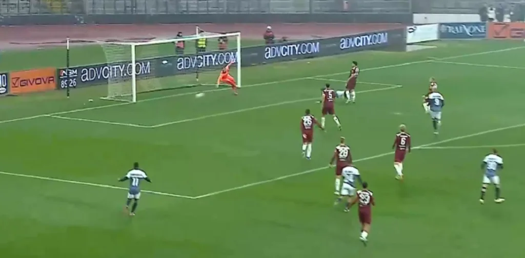 Il gol della Cavese con Minaj