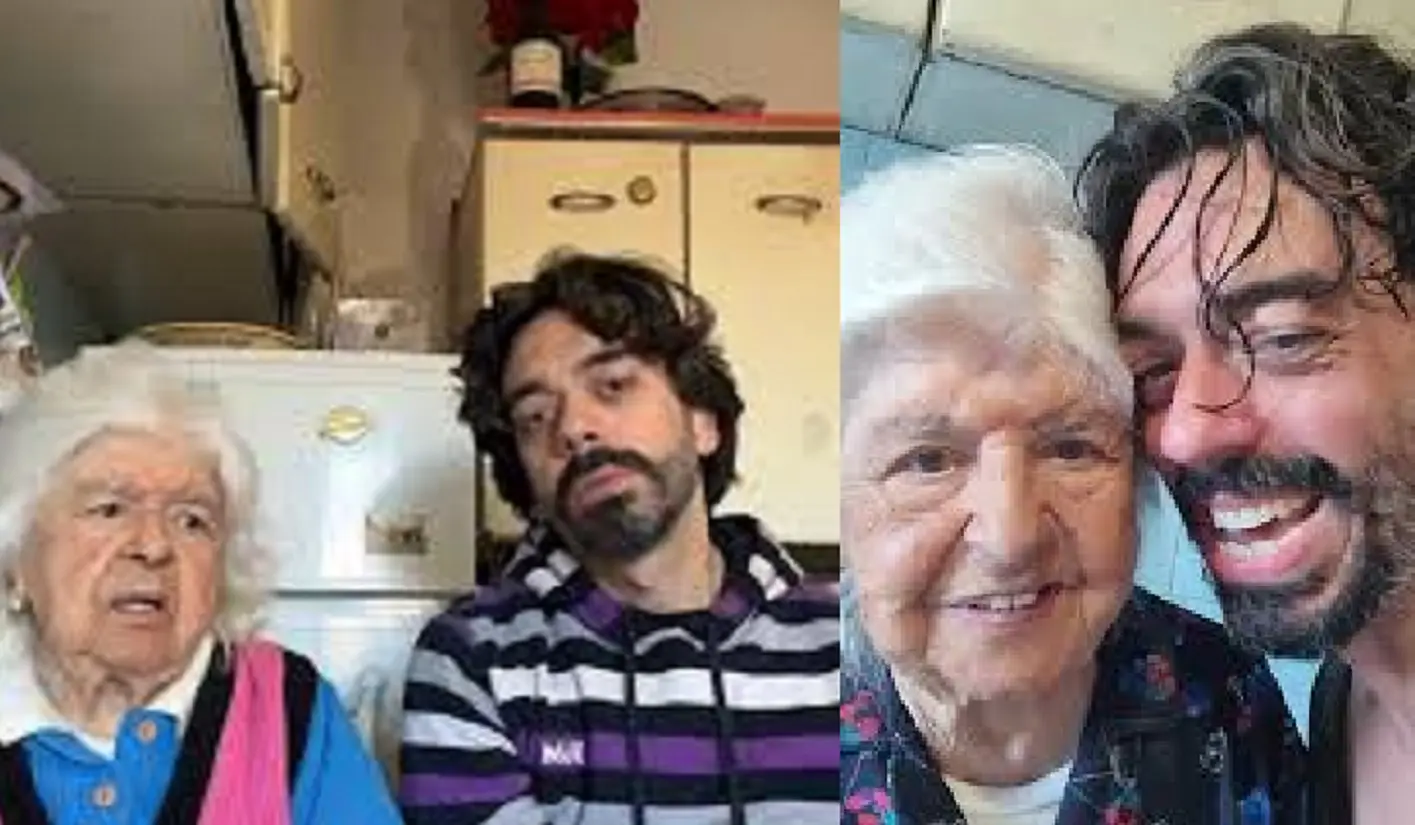 Mario De Lillo con la nonna