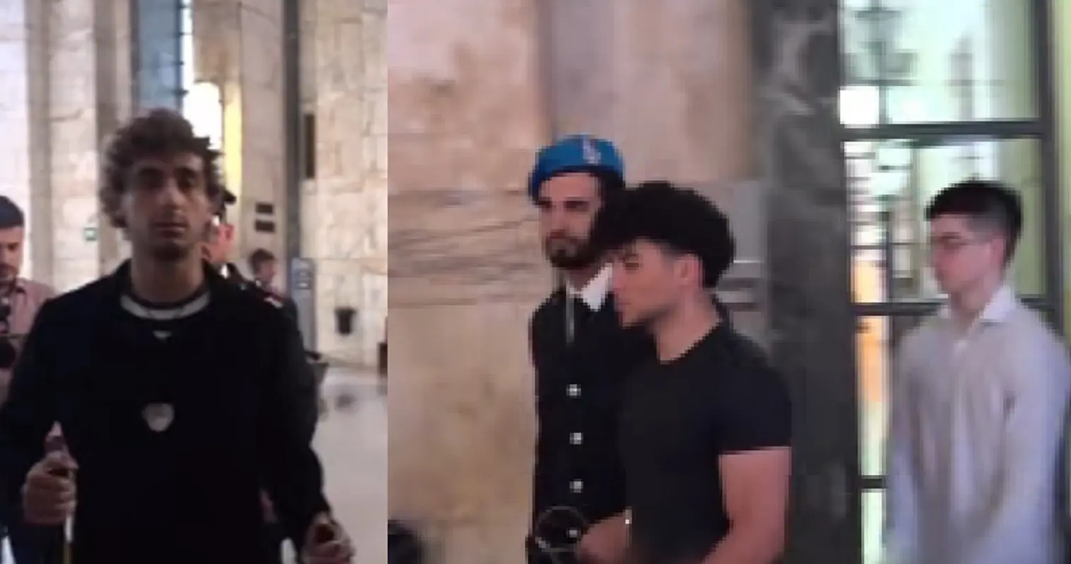 Da sinistra Davide Cavallo e i suoi due aggressori