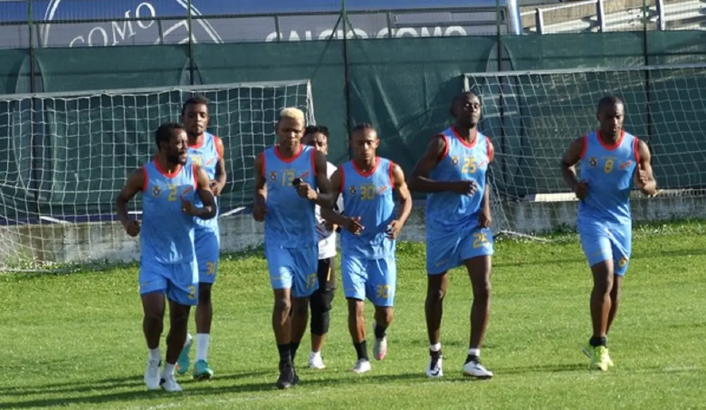 La Nazionale del Congo durante gli allenamenti