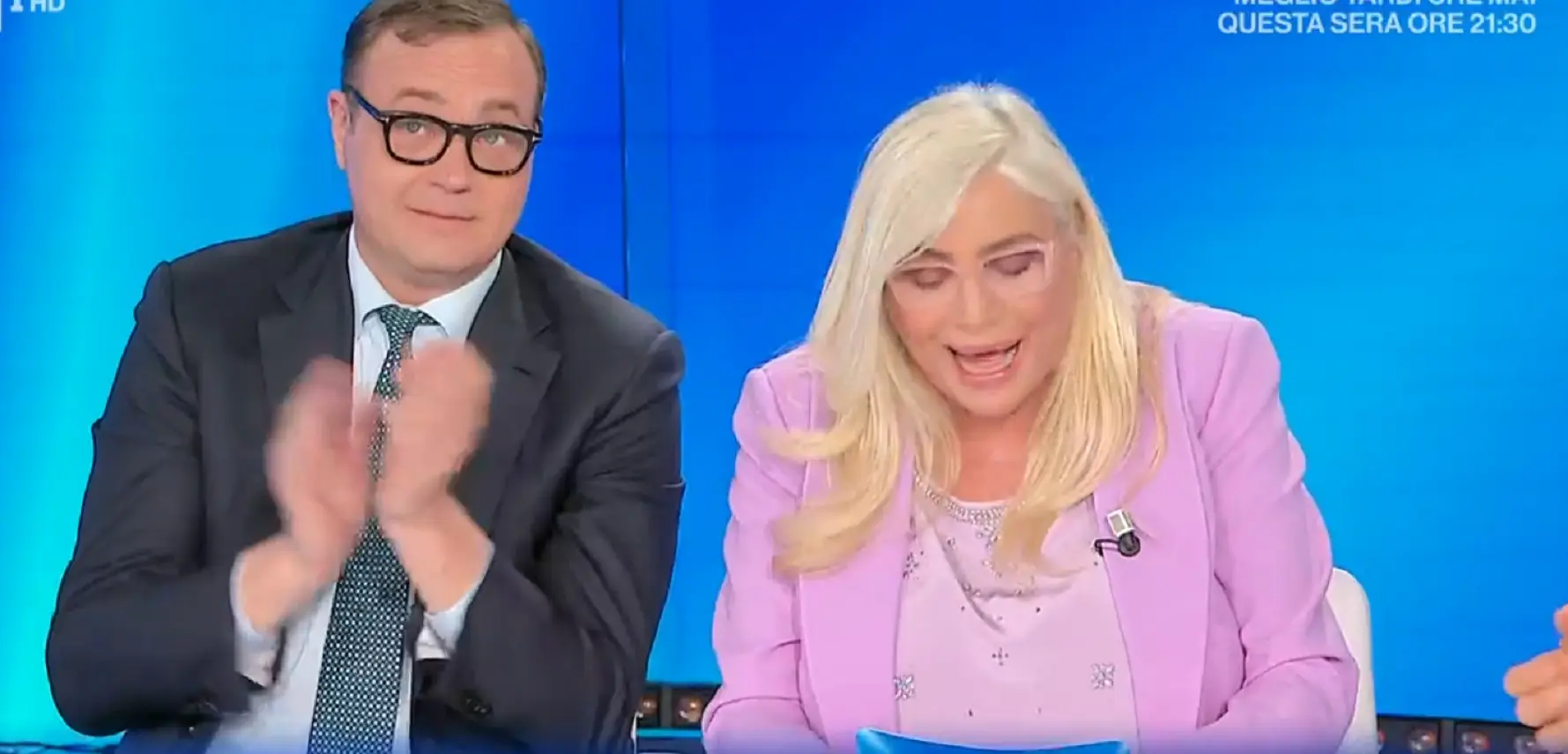 Mara Venier e Tommaso Cerno durante l'ultima puntata della stagione 2025 2026 di Domenica In