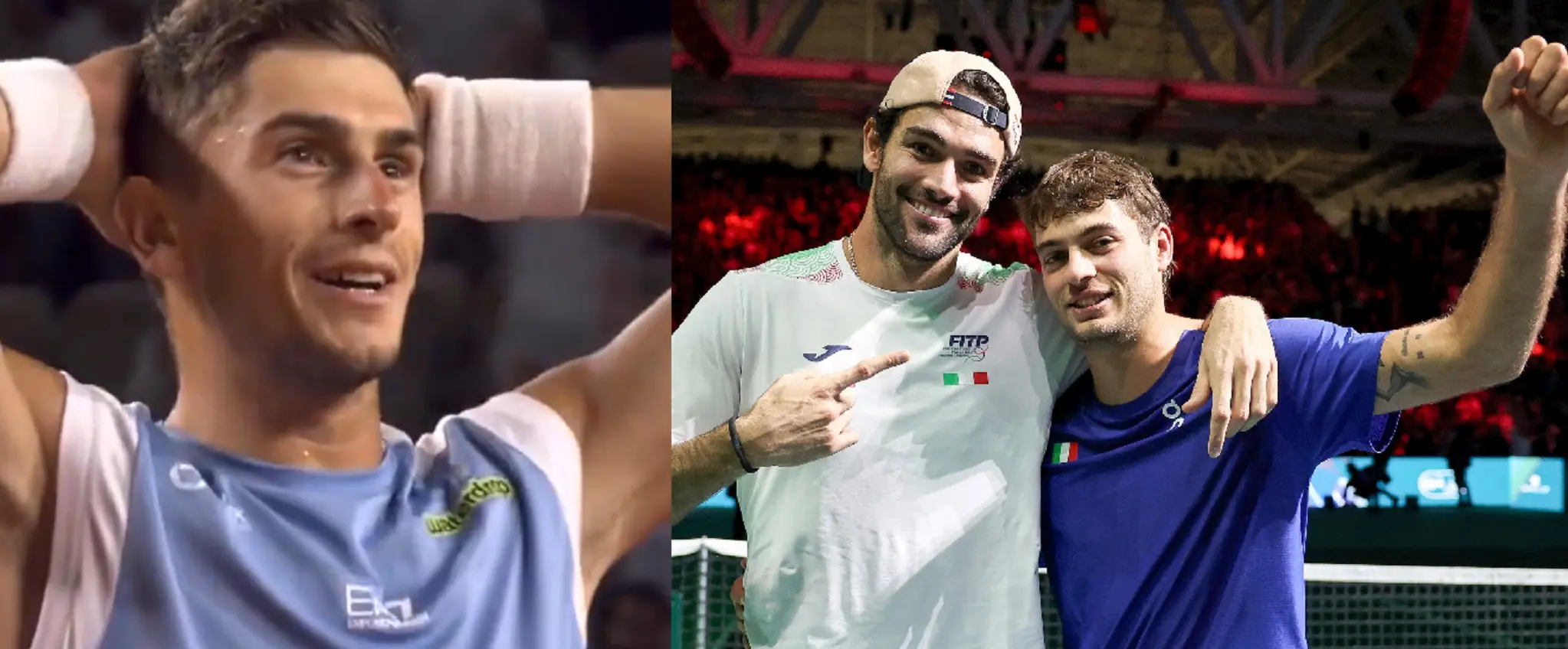 Da sinistra Arnaldi, Berrettini e Cobolli