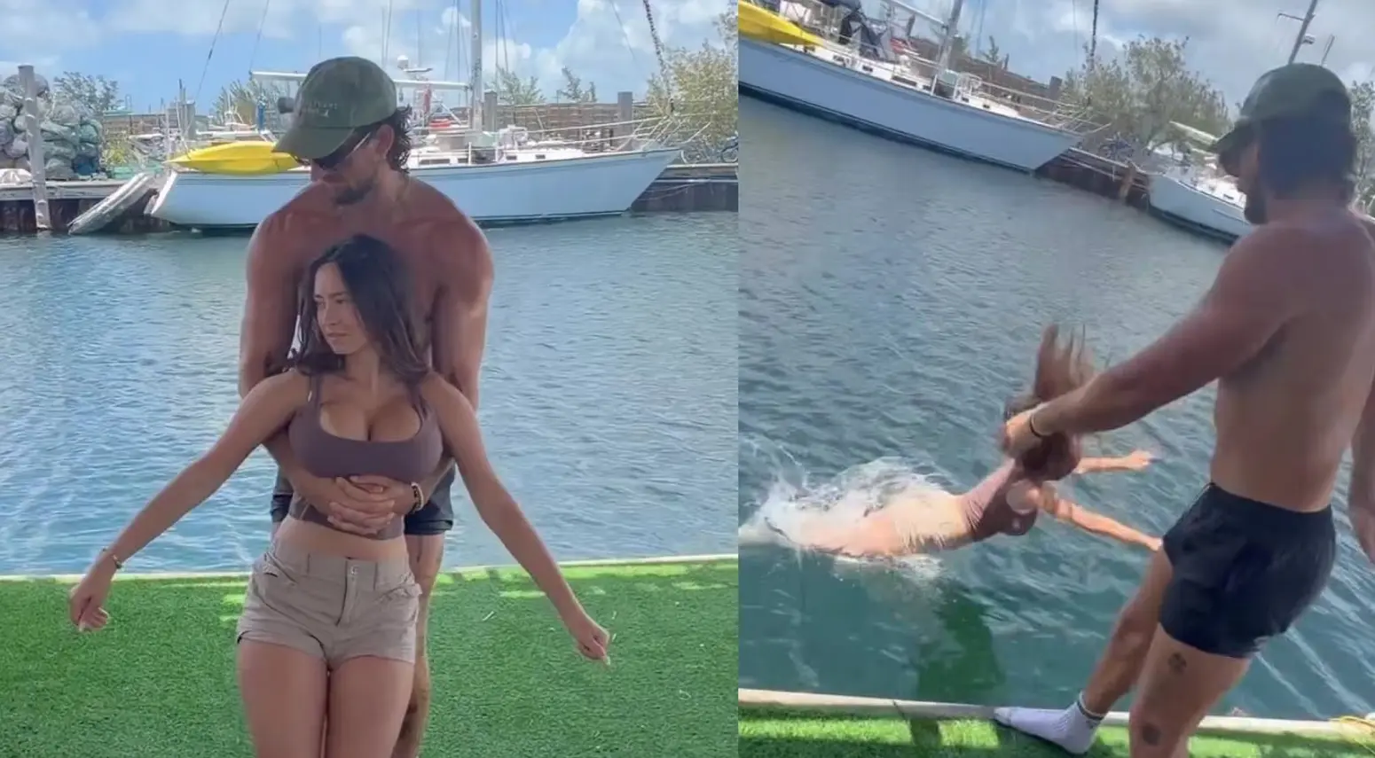 La modella influencer lanciata in acqua come esca per uno squalo