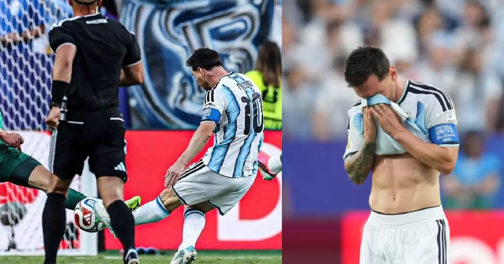 Messi realizza una storica tripletta e si emoziona