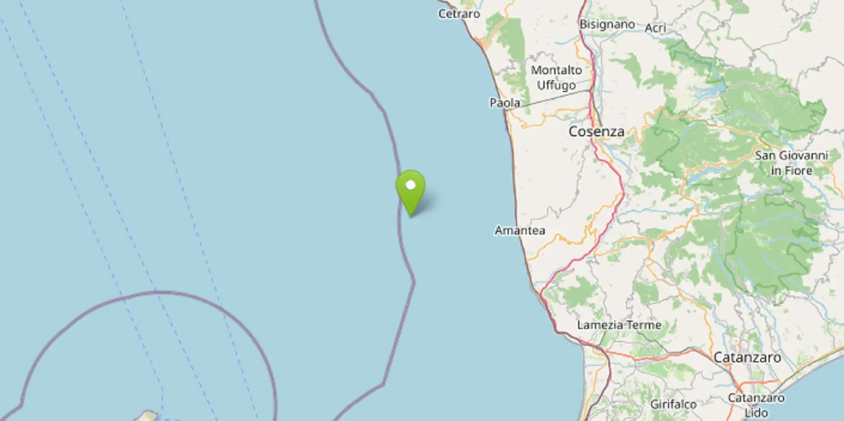 Sccosa di terremoto di magnitudo 6,1 registrato in Calabria
