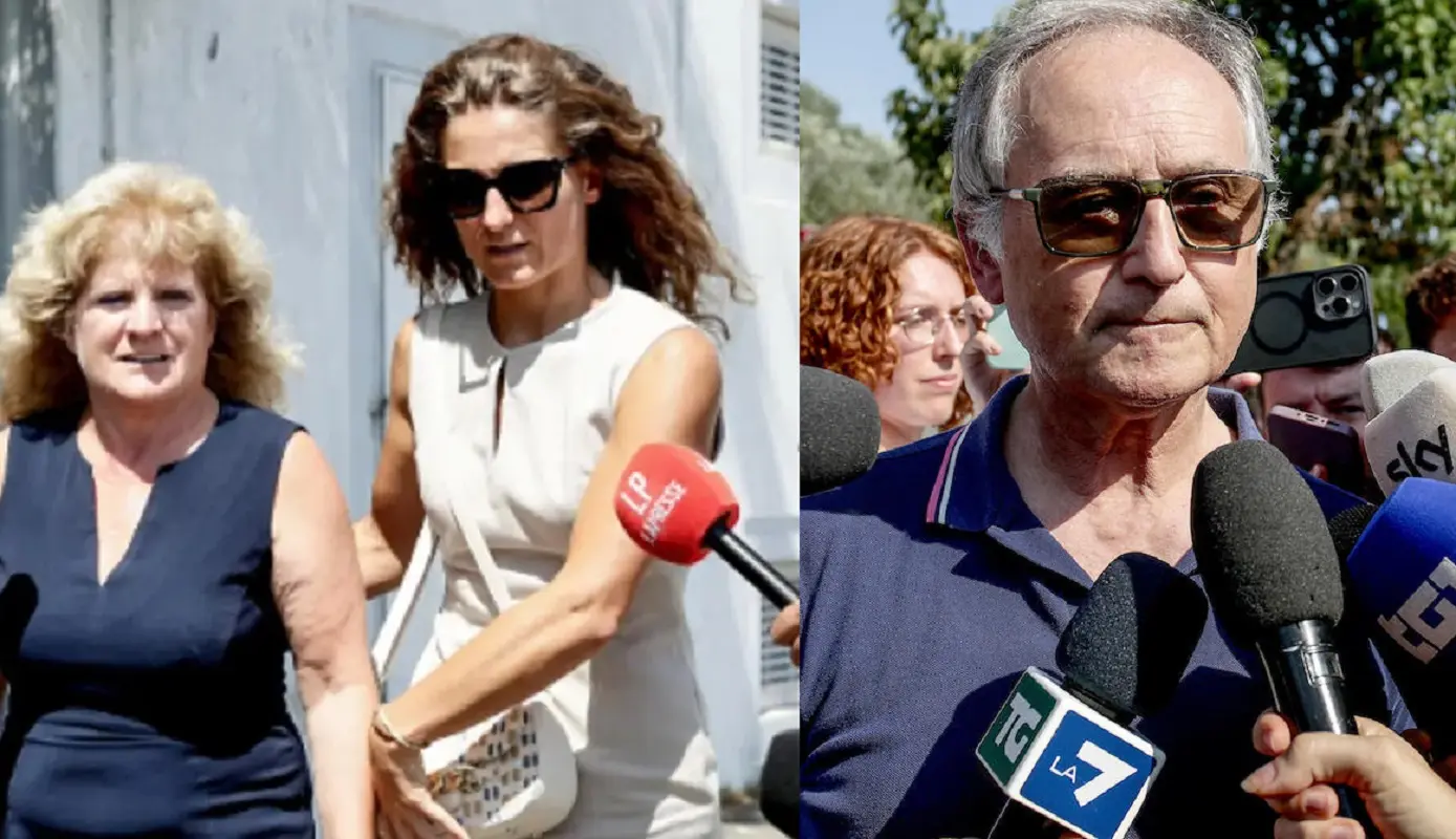 A sinistra la moglie e la figlia di Mario Roggero