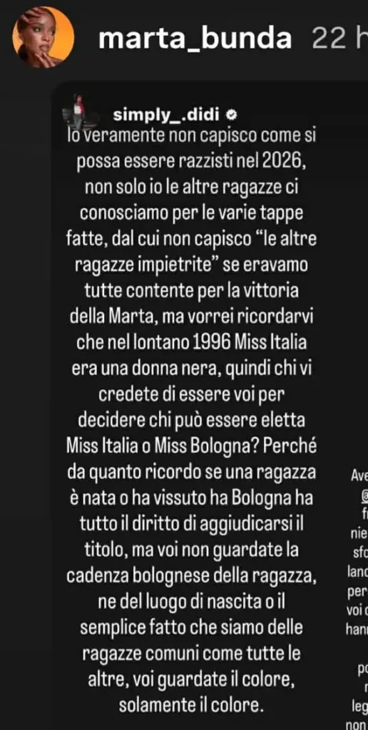 Il sostegno delle altre concorrenti alla vincitrice di Miss Bologna dopo gli attacchi haters