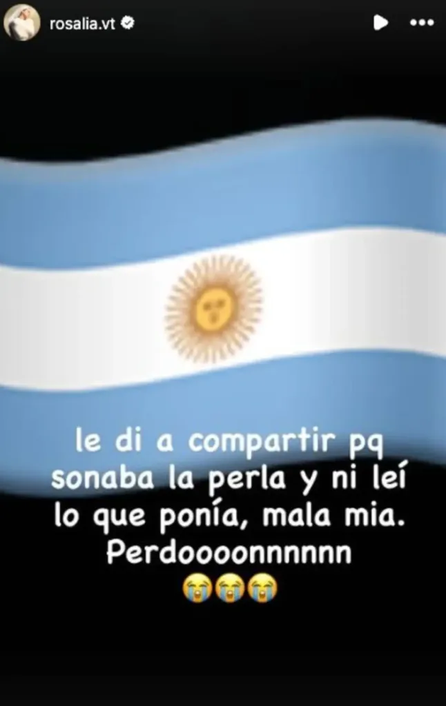Rosalia ha chiesto scusa ai tifosi argentini
