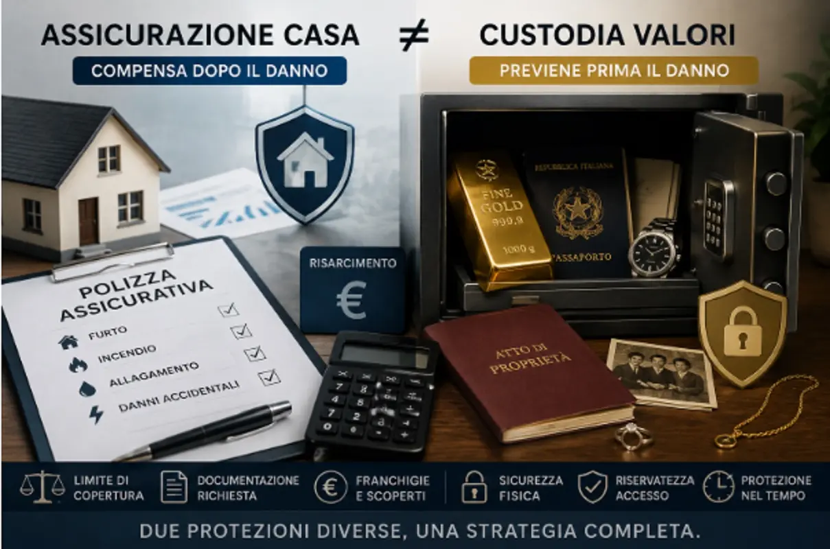 Assicurazione casa e custodia valori, due protezioni diverse