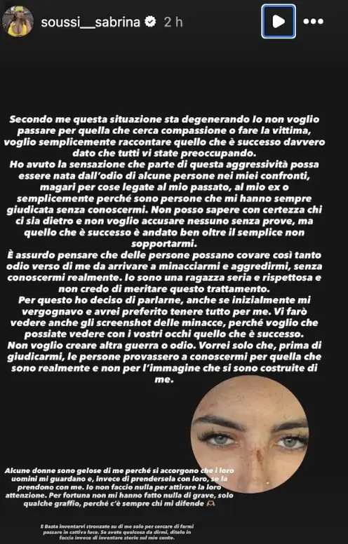 La Stories denuncia di Sabrina