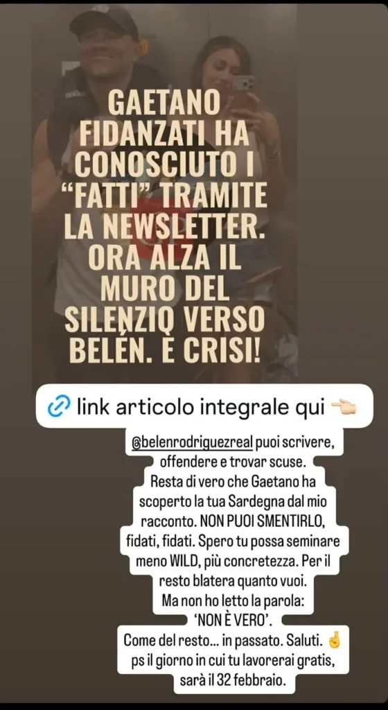 La replica di Parpiglia a Belen Rodriguez