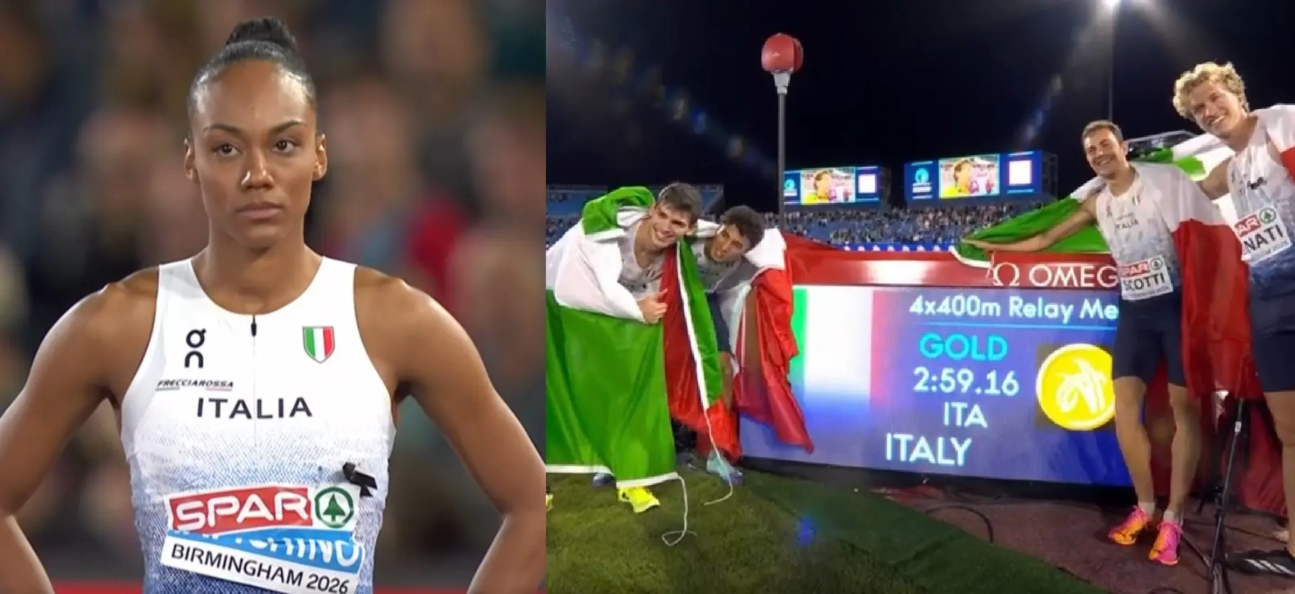 Larissa Iapichino e gli azzurri della 4x400