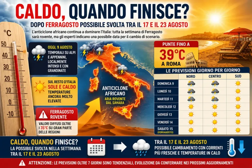 Le previsioni per la settimana di Ferragosto