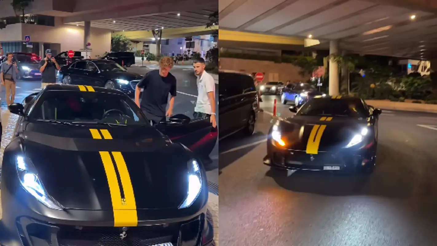 Sinner con la nuova Ferrari