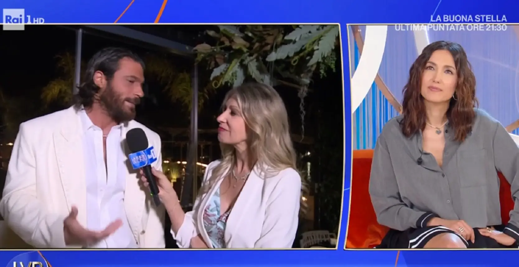 Can Yaman durante l'intervista a La volta buona e Caterina Balivo