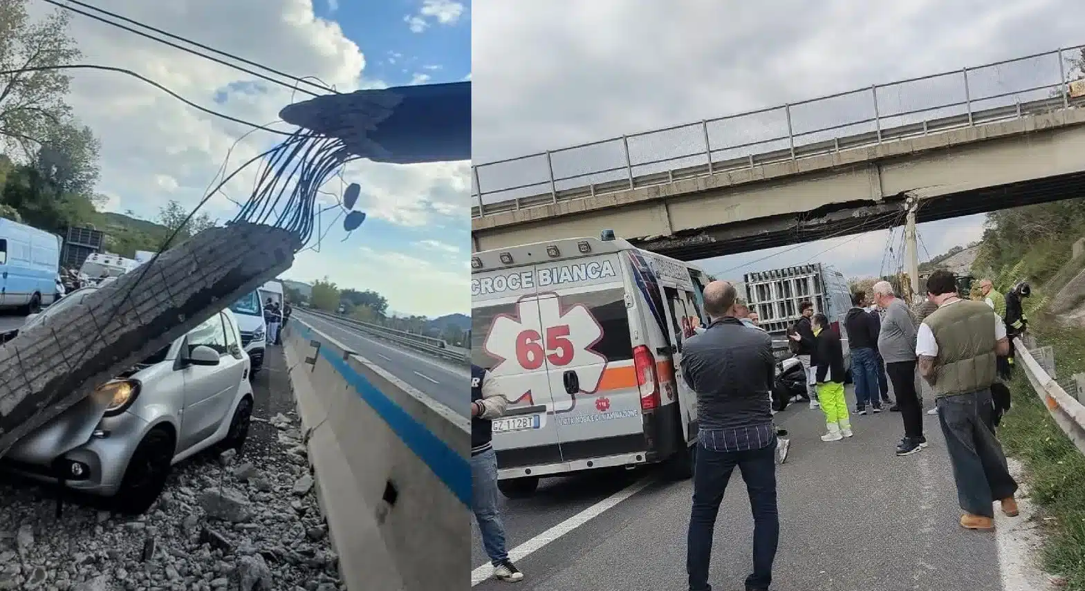 salerno avellino crolla un cavalcavia dopo l8217urto del camion smart colpita dai detriti raccordo chiuso da Notizieaudaci.it salerno avellino crolla un cavalcavia dopo l8217urto del camion smart colpita dai detriti raccordo chiuso