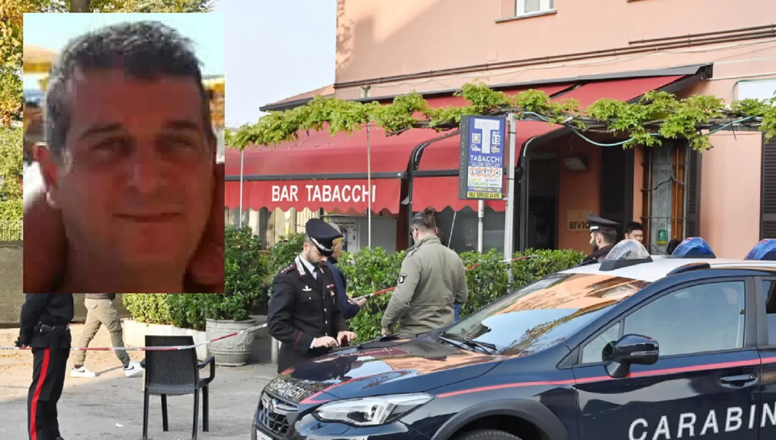 Nel riquadro Aldo Marra, ucciso a Cantù da un 33enne